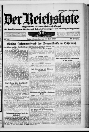 Der Reichsbote vom 17.04.1919