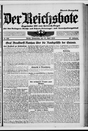 Der Reichsbote on Apr 17, 1919