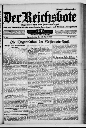 Der Reichsbote vom 18.04.1919