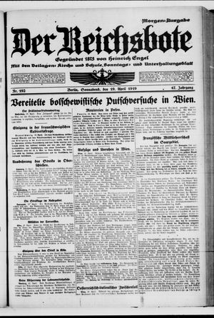 Der Reichsbote on Apr 19, 1919