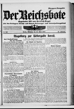 Der Reichsbote vom 23.04.1919