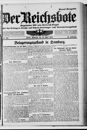 Der Reichsbote on Apr 23, 1919