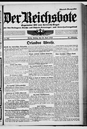 Der Reichsbote vom 25.04.1919