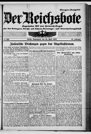 Der Reichsbote on Apr 26, 1919