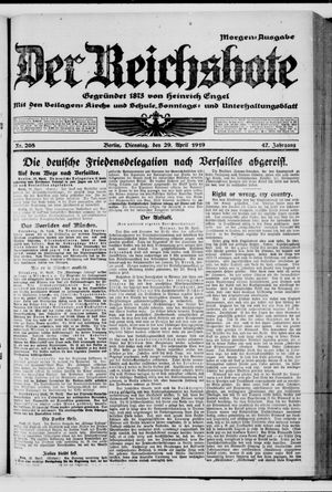 Der Reichsbote on Apr 29, 1919
