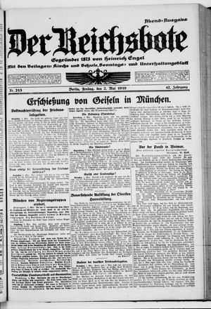 Der Reichsbote on May 2, 1919