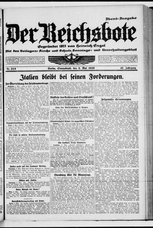 Der Reichsbote vom 03.05.1919