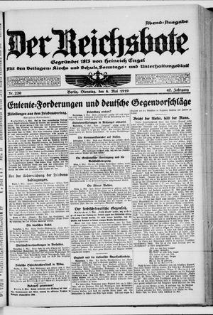 Der Reichsbote vom 06.05.1919