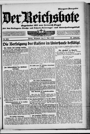Der Reichsbote vom 07.05.1919