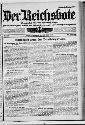 Der Reichsbote vom 10.05.1919