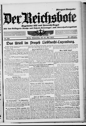Der Reichsbote vom 15.05.1919