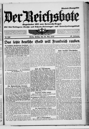 Der Reichsbote vom 16.05.1919