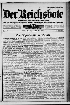 Der Reichsbote vom 20.05.1919