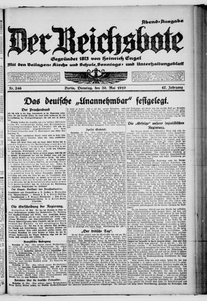 Der Reichsbote vom 20.05.1919