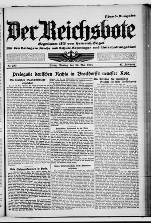 Der Reichsbote vom 26.05.1919