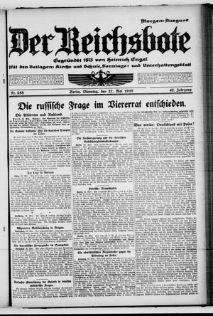 Der Reichsbote vom 27.05.1919
