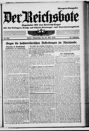 Der Reichsbote vom 29.05.1919