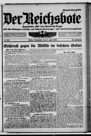 Der Reichsbote vom 07.06.1919