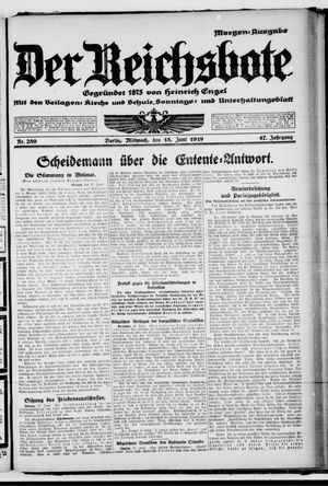 Der Reichsbote vom 18.06.1919