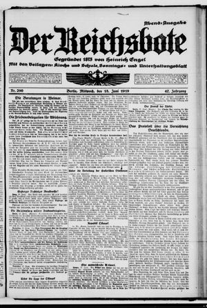 Der Reichsbote vom 18.06.1919