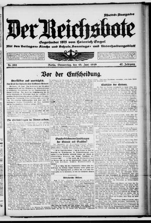 Der Reichsbote vom 19.06.1919