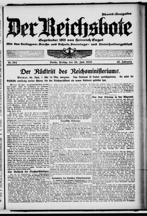 Der Reichsbote vom 20.06.1919