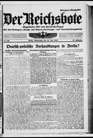 Der Reichsbote vom 10.07.1919