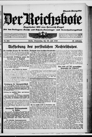 Der Reichsbote vom 10.07.1919