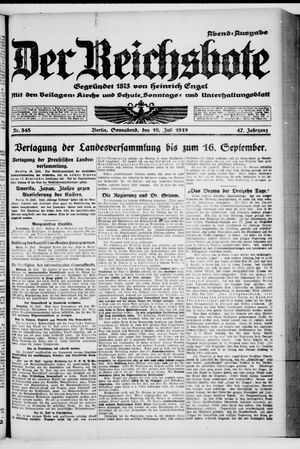 Der Reichsbote vom 19.07.1919