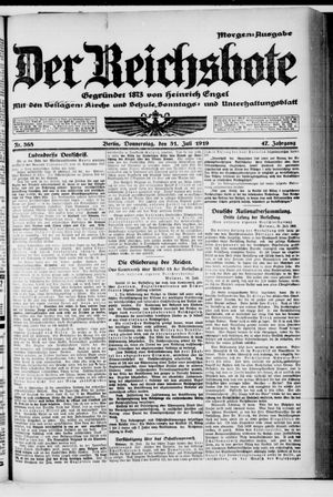Der Reichsbote vom 31.07.1919