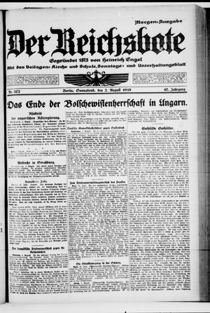 Der Reichsbote vom 02.08.1919