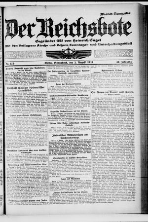 Der Reichsbote vom 02.08.1919