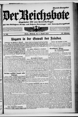 Der Reichsbote vom 06.08.1919