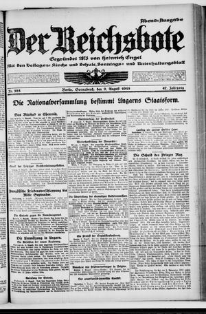Der Reichsbote vom 09.08.1919