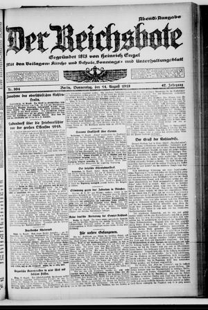 Der Reichsbote on Aug 14, 1919