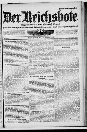 Der Reichsbote on Aug 22, 1919