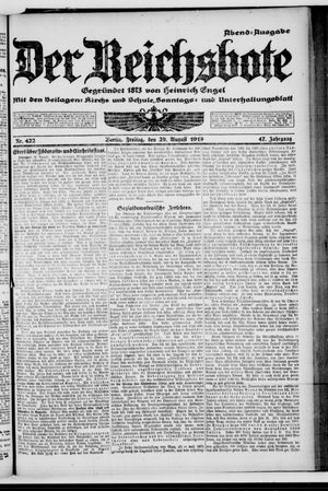 Der Reichsbote vom 29.08.1919
