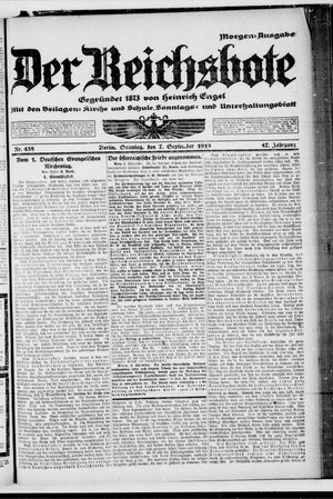 Der Reichsbote vom 07.09.1919