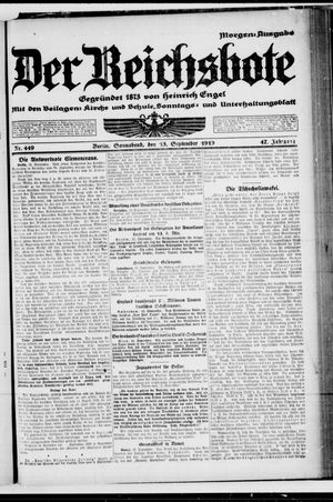 Der Reichsbote on Sep 13, 1919