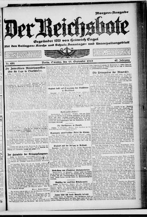 Der Reichsbote vom 14.09.1919