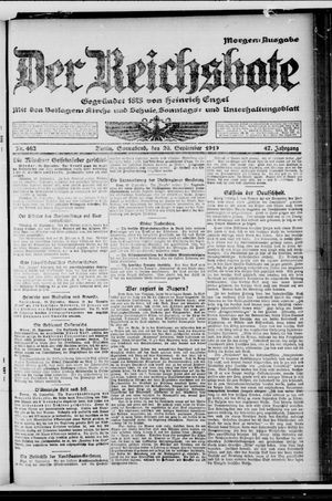 Der Reichsbote on Sep 20, 1919