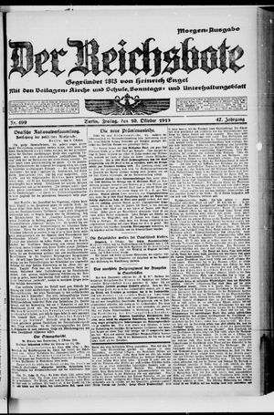 Der Reichsbote vom 10.10.1919