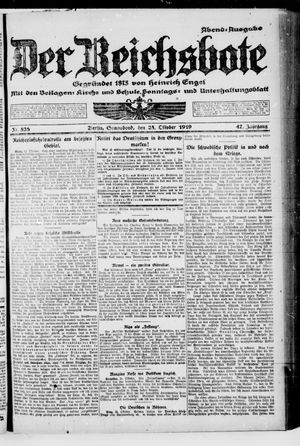 Der Reichsbote vom 25.10.1919