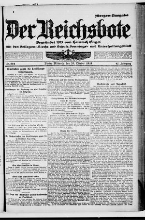 Der Reichsbote vom 29.10.1919