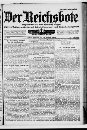 Der Reichsbote vom 29.10.1919