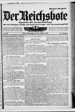 Der Reichsbote vom 30.10.1919
