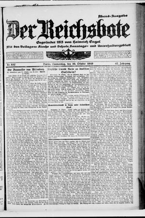 Der Reichsbote vom 30.10.1919