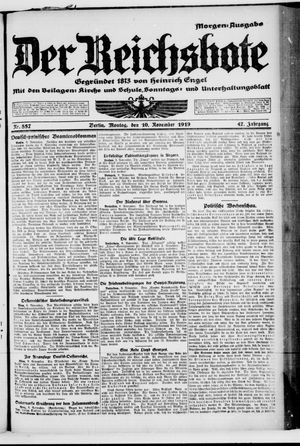 Der Reichsbote vom 10.11.1919