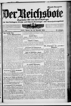 Der Reichsbote vom 10.11.1919