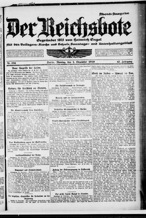 Der Reichsbote vom 01.12.1919
